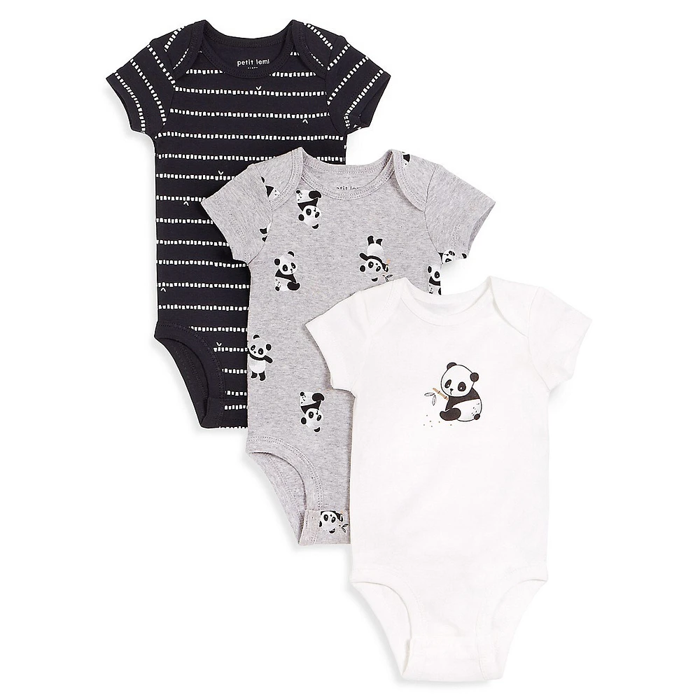 Cache-couche à motif de panda pour bébé fille, paquet trois