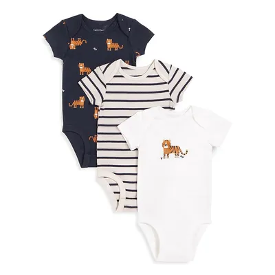 Baby Boy's 3-Piece Tiger Print & Striped Bodysuit Set