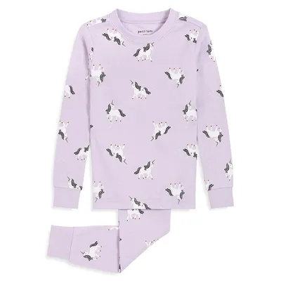 Baby Girl's 2-Piece Unicorn Print Top & Pants Pyjama Set
