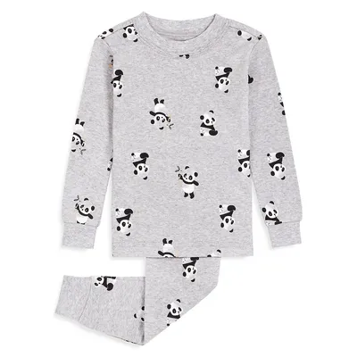 Baby's Two-Piece Panda Print Top & Pants Pyjama Set