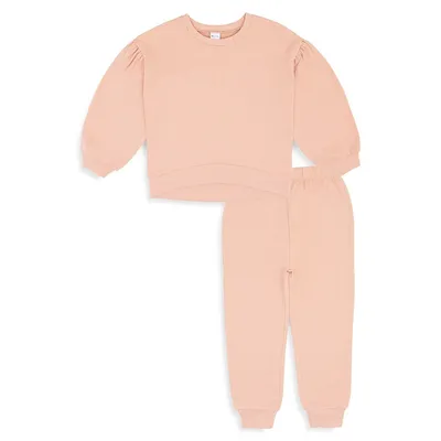 Little Girl's 2-Piece Basic Jogger Set