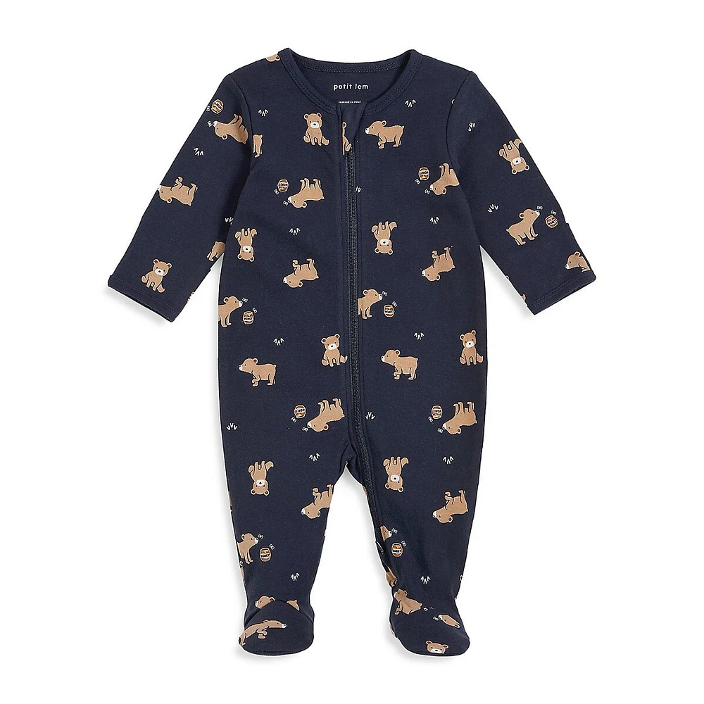 Baby's Long-Sleeve Bear Footie