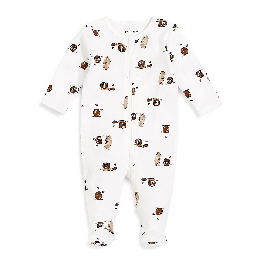 Baby Bears & Honey-Print Footie