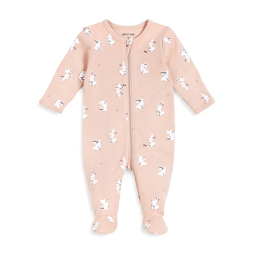 Baby's Bunny-Print Footie