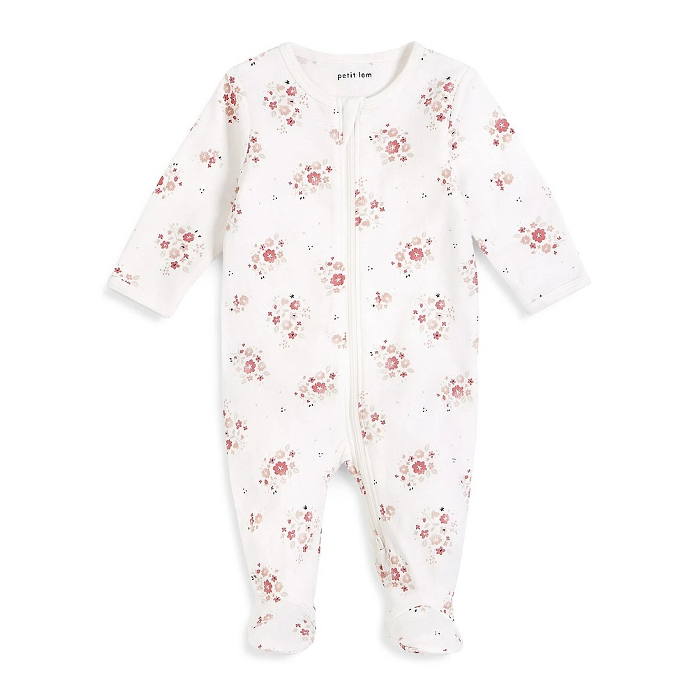 Baby's Floral-Print Footie