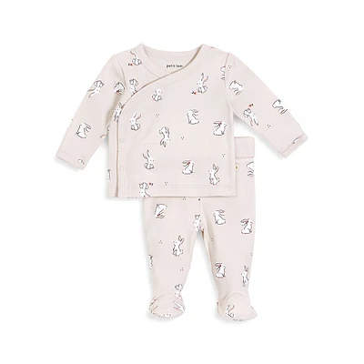 Baby's 2-Piece Bunny Printed Top & Pants Set