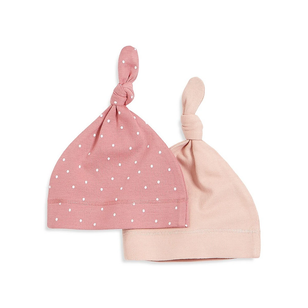 Ensemble de deux bonnets en coton pour bébé