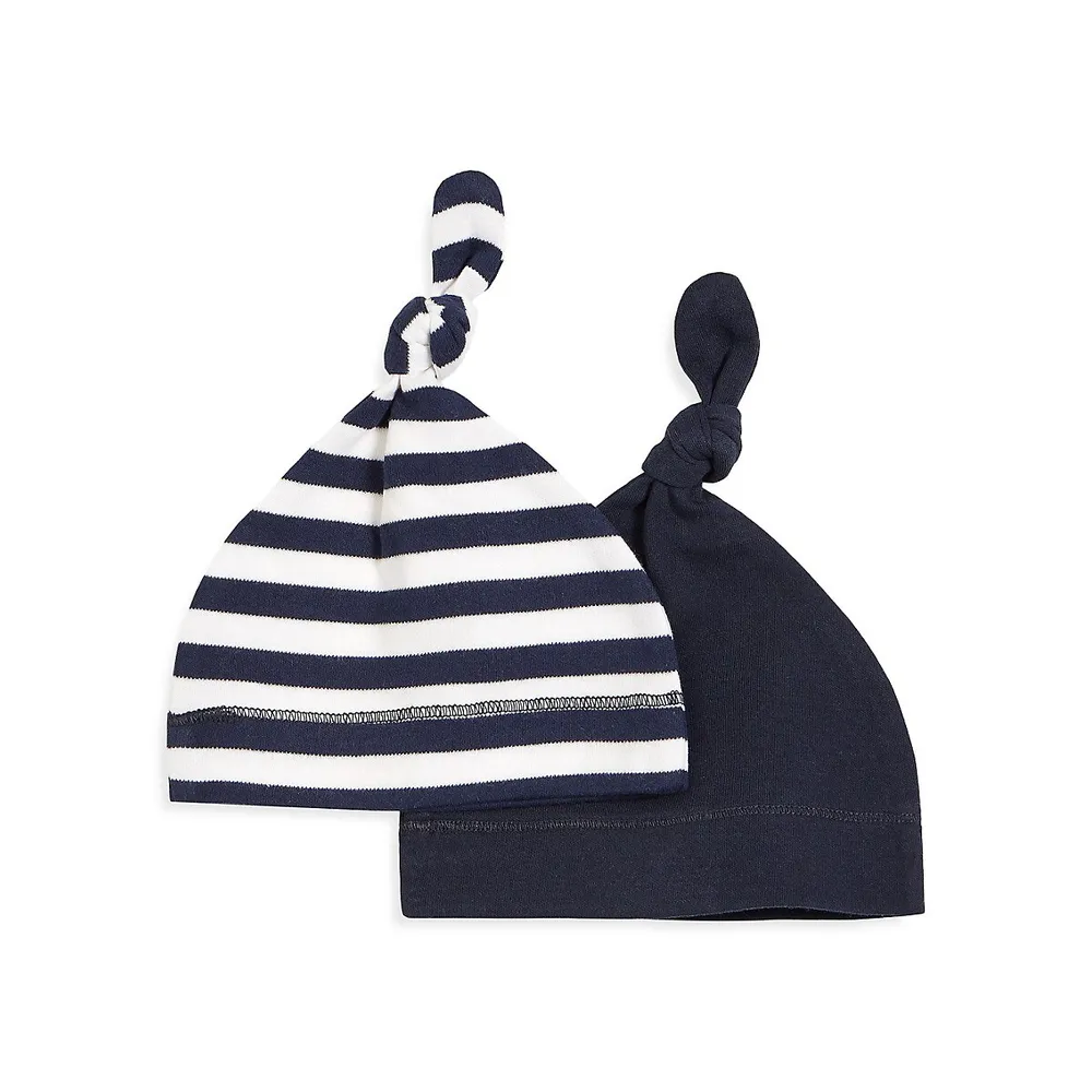 Ensemble bonnet et écharpe en tricot à dessin intarsia à logo