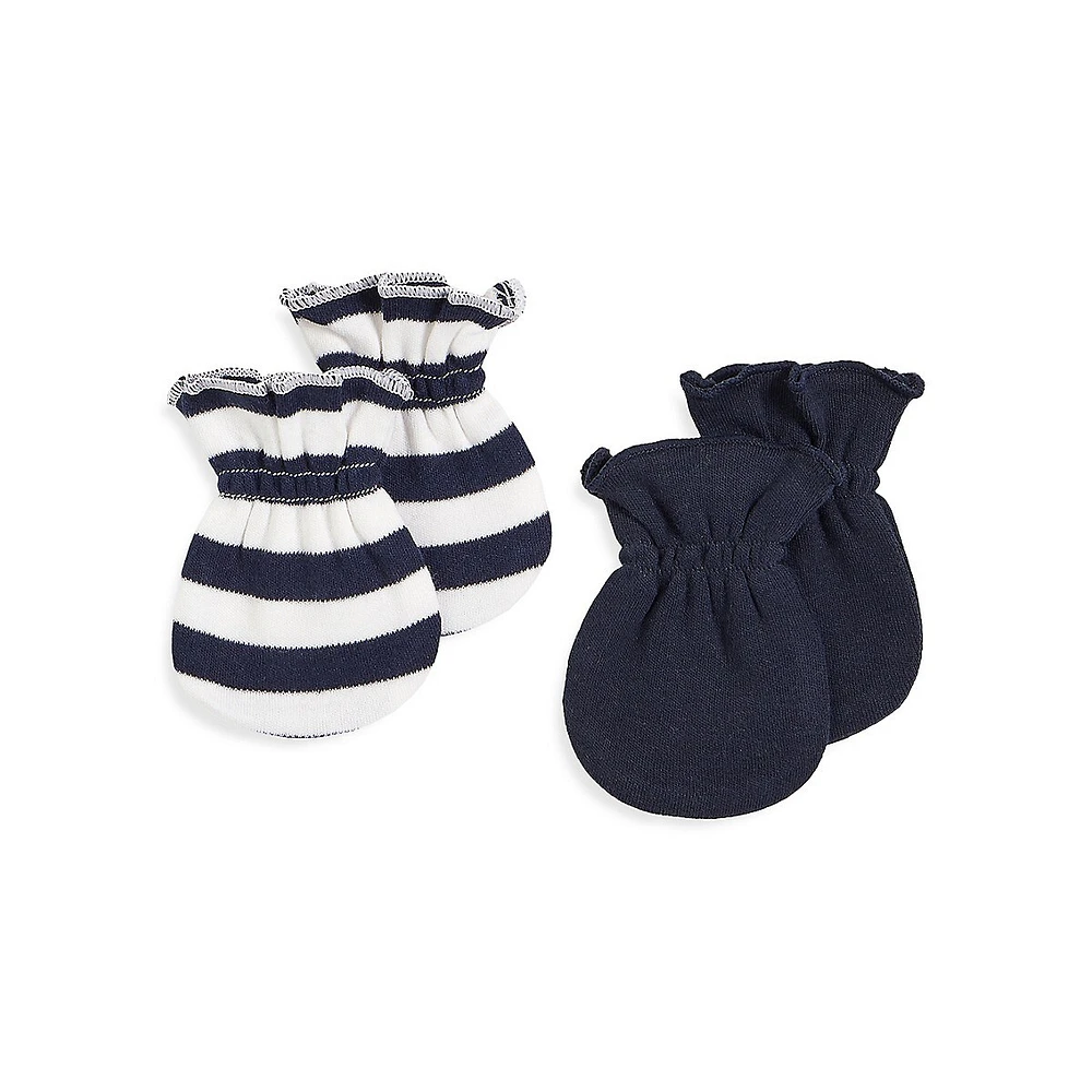 Ensemble de deux mitaines en coton pour béb