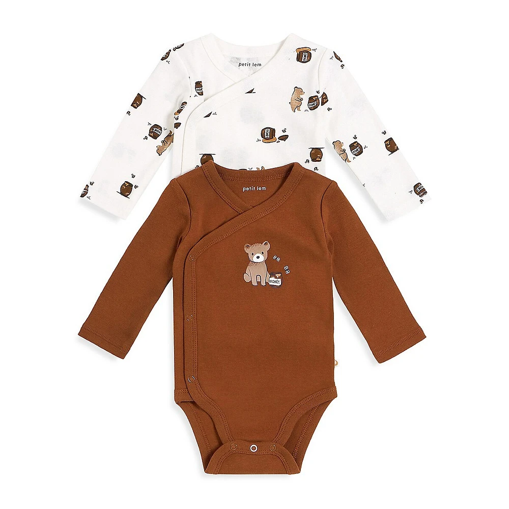 Baby's 2-Pack Long-Sleeve Bear Bodysuits