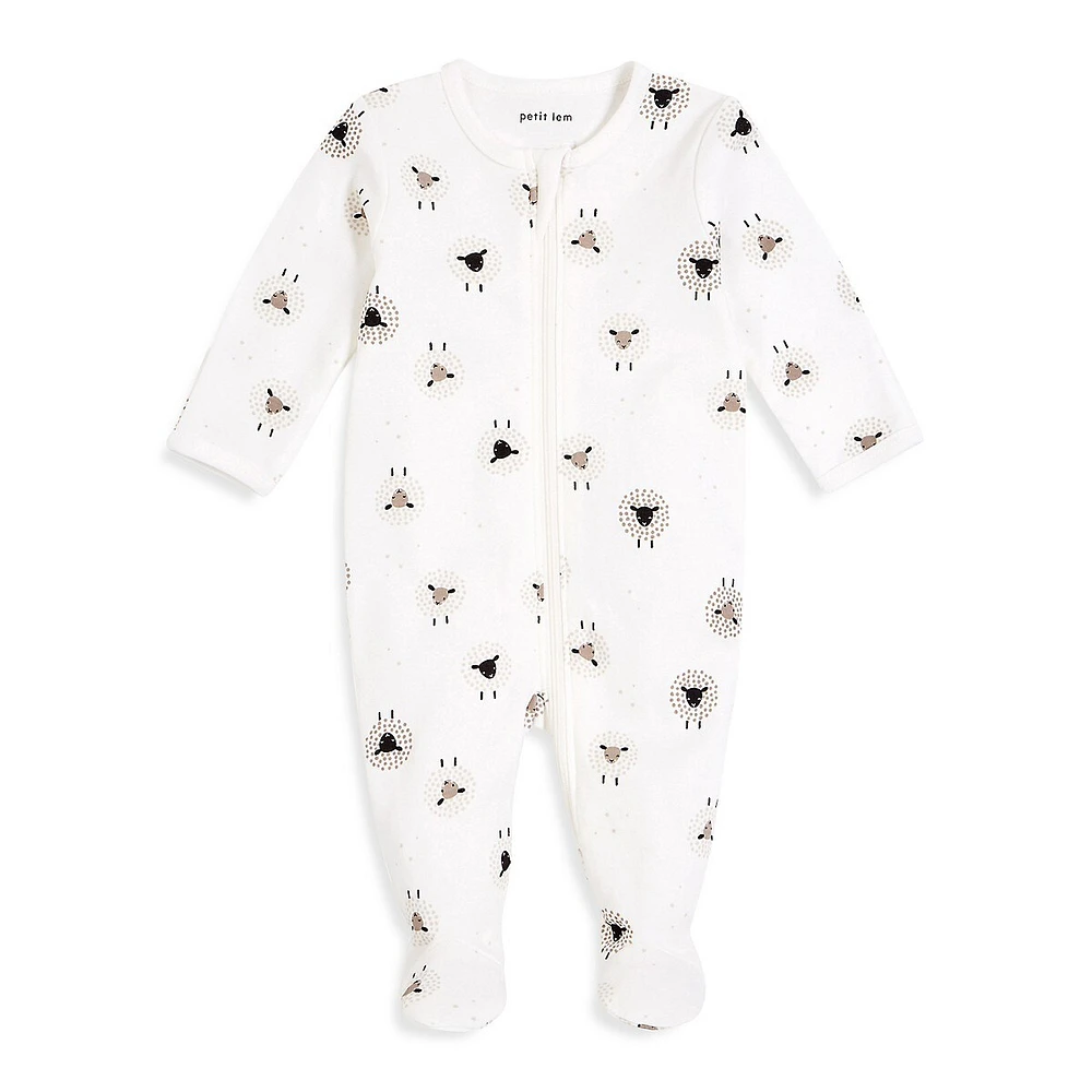 Baby's Long-Sleeve Sheep Footie