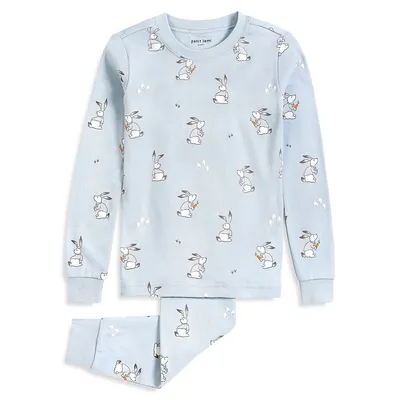 Ensemble pyjama 2 pièces avec imprimé de lapin pâques pour garçon