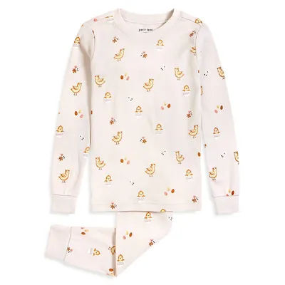 Little Girl's Easter Chicks ​2-Piece Pyjama Set