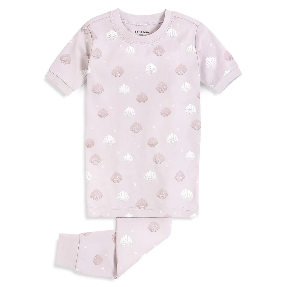 Pyjama à imprimé de coquillages pour fille