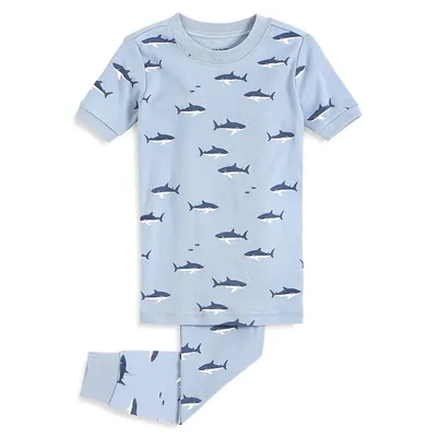 Boy's 2-Piece Shark-Print Pyjama Set