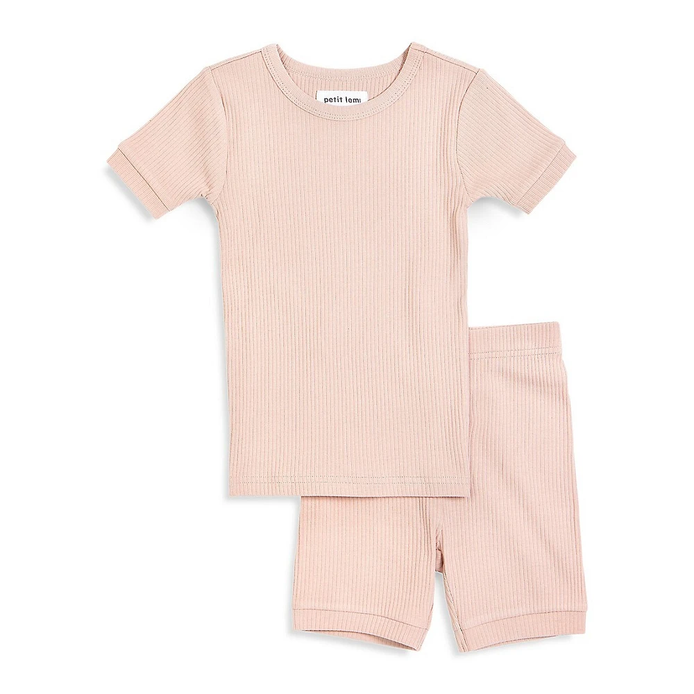 Girl's Ribbed 2-Piece Pyjama Set