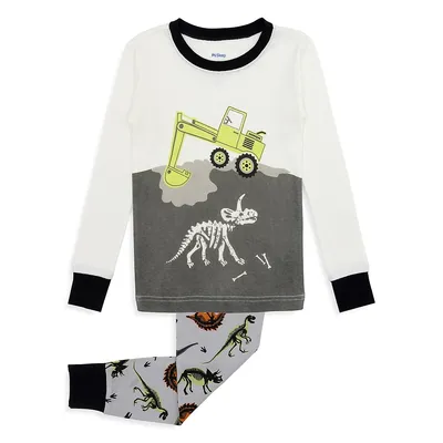 Little Boy's 2-Piece Dino-Print Pyjama Set