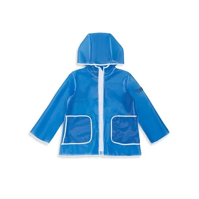 Little Girl's Solid Hooded Raincoat
