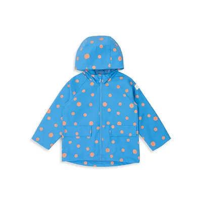 Little Girl's Polka-Dot Hooded Raincoat