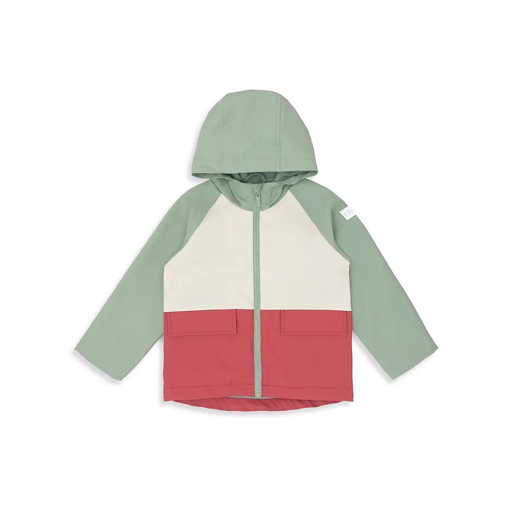 Little Boy's Colourblock Hooded Raincoat