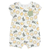 Baby Girl's 3-Piece Lemon Romper, T-Shirt and Shorts Set