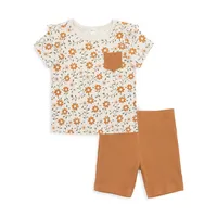 Ensemble haut et cuissard pour bébé fille, 2 pièces