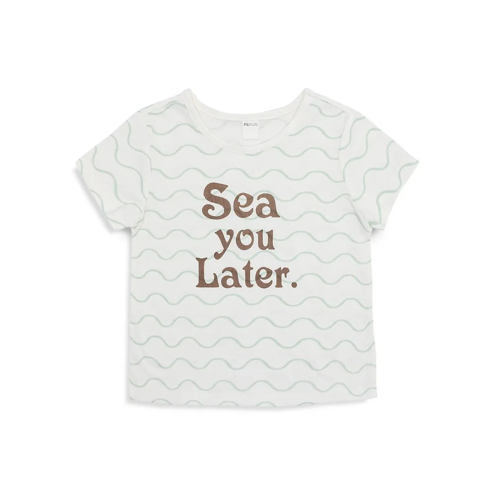 Ensemble t-shirt et short Sea You Later pour fillette