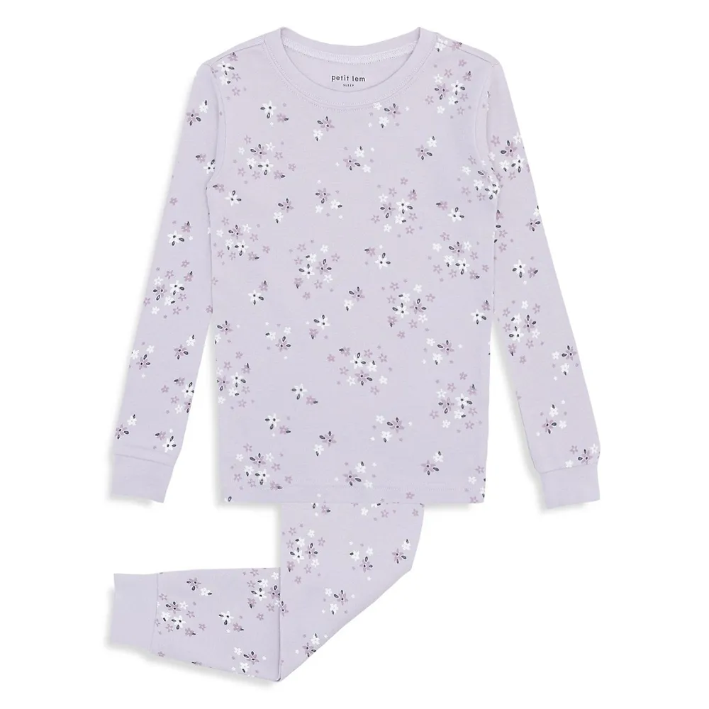 Little Girl's 2-Piece Floral Cotton Pyjama Set