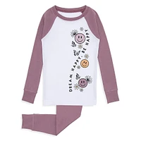 LIttle Girl's 2-Piece Emoji-Print Pyjama Set