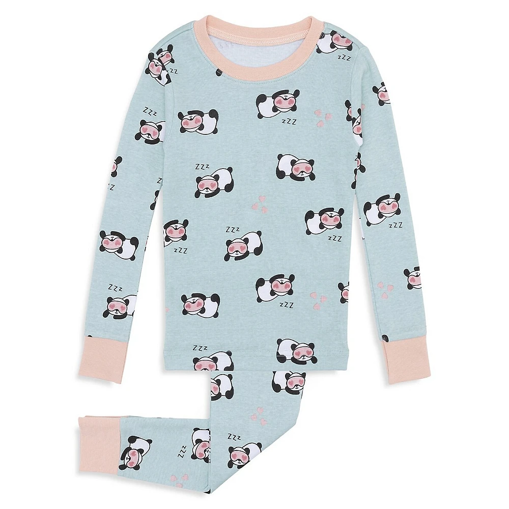 Little Girl's 2-Piece Emoji-Print Pyjama Set