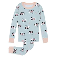 Little Girl's 2-Piece Emoji-Print Pyjama Set