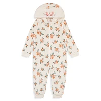 LIttle Girl's Floral One-Piece Romper Pyjama