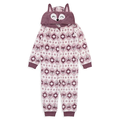 Girl's Floral One-Piece Romper Pyjama