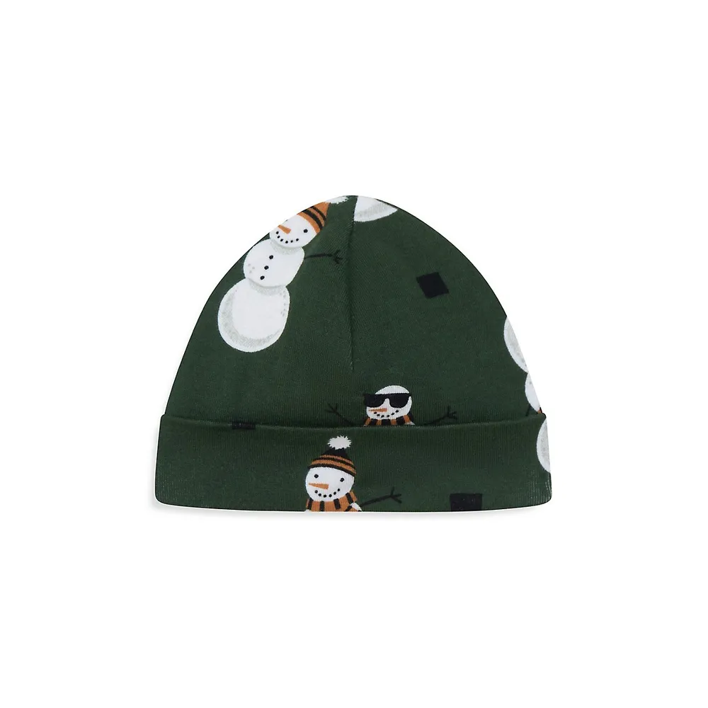 Baby Boy's Snowman 2-Piece Toque & Footie Set