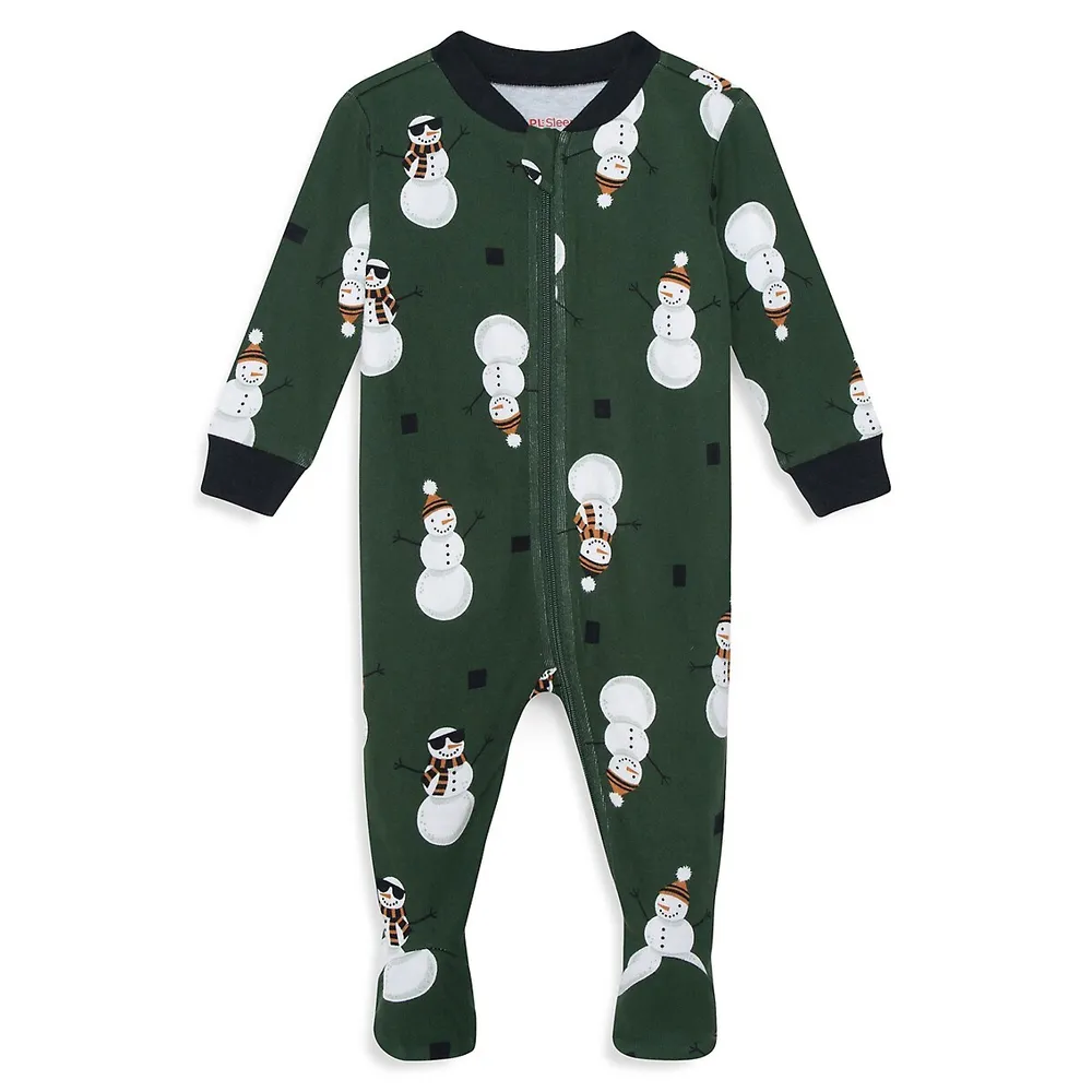 Baby Boy's Snowman 2-Piece Toque & Footie Set