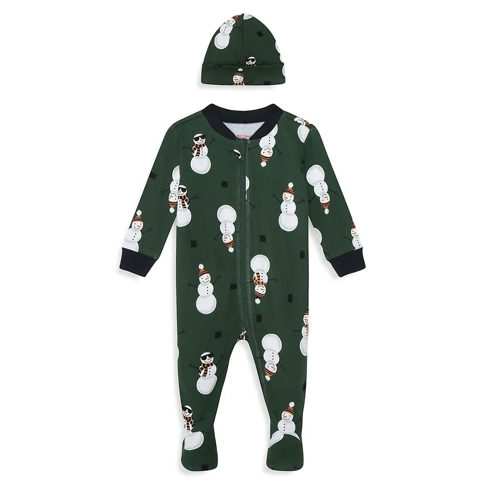 Baby Boy's Snowman 2-Piece Toque & Footie Set