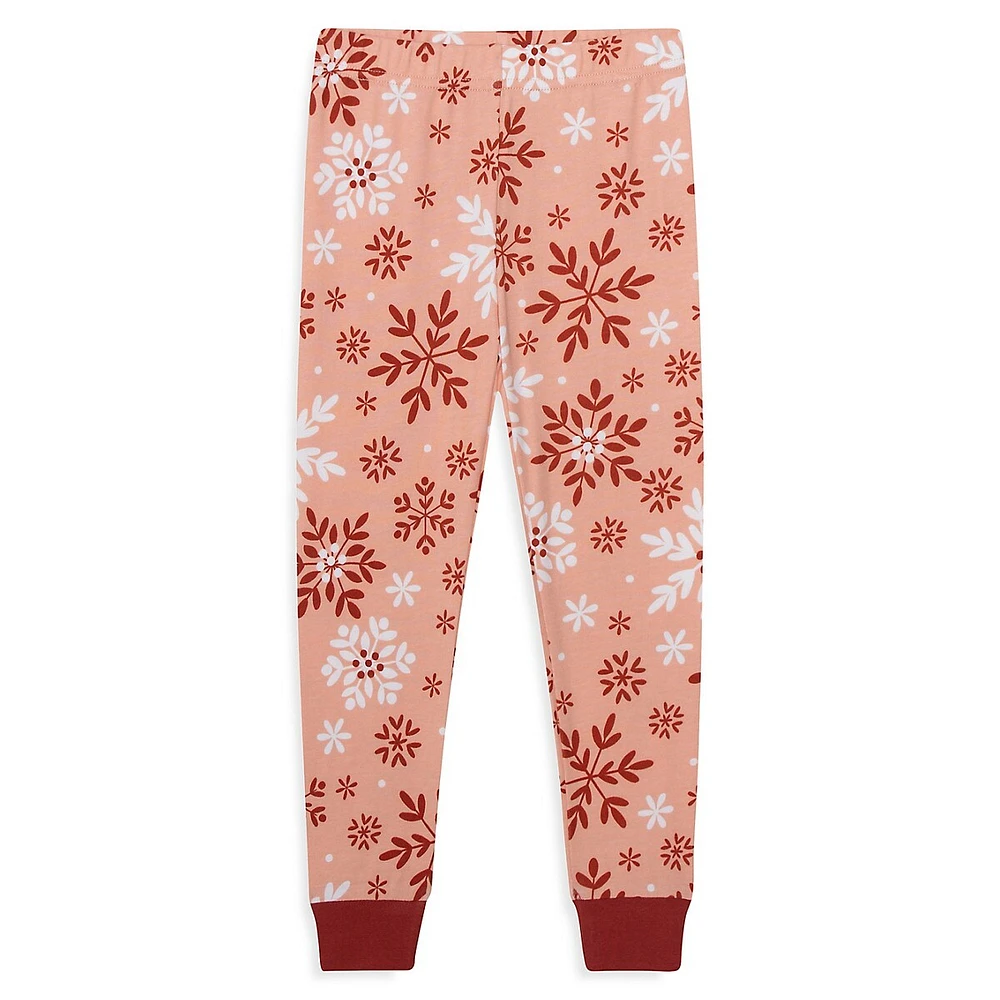 Little Girl's 2-Piece Snowflake Pyjama Set