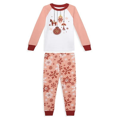 Little Girl's 2-Piece Snowflake Pyjama Set
