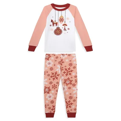 Girl's Snowflake 2-Piece Pyjama Set