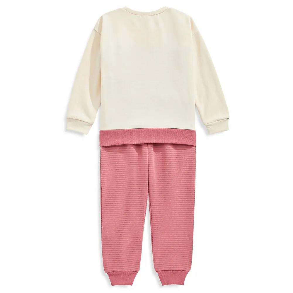 Little Girl's 2-Piece Quilted Jogger Set