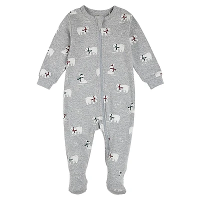 Baby's Polar Bear-Print Footed Sleeper