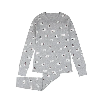 Women's 2-Piece Holiday Polar Bear-Print Pyjama Set