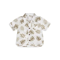 Baby Boy's 4-Piece Tropical Leaves Short-Sleeve Shirt, Chino Shorts & Socks Set