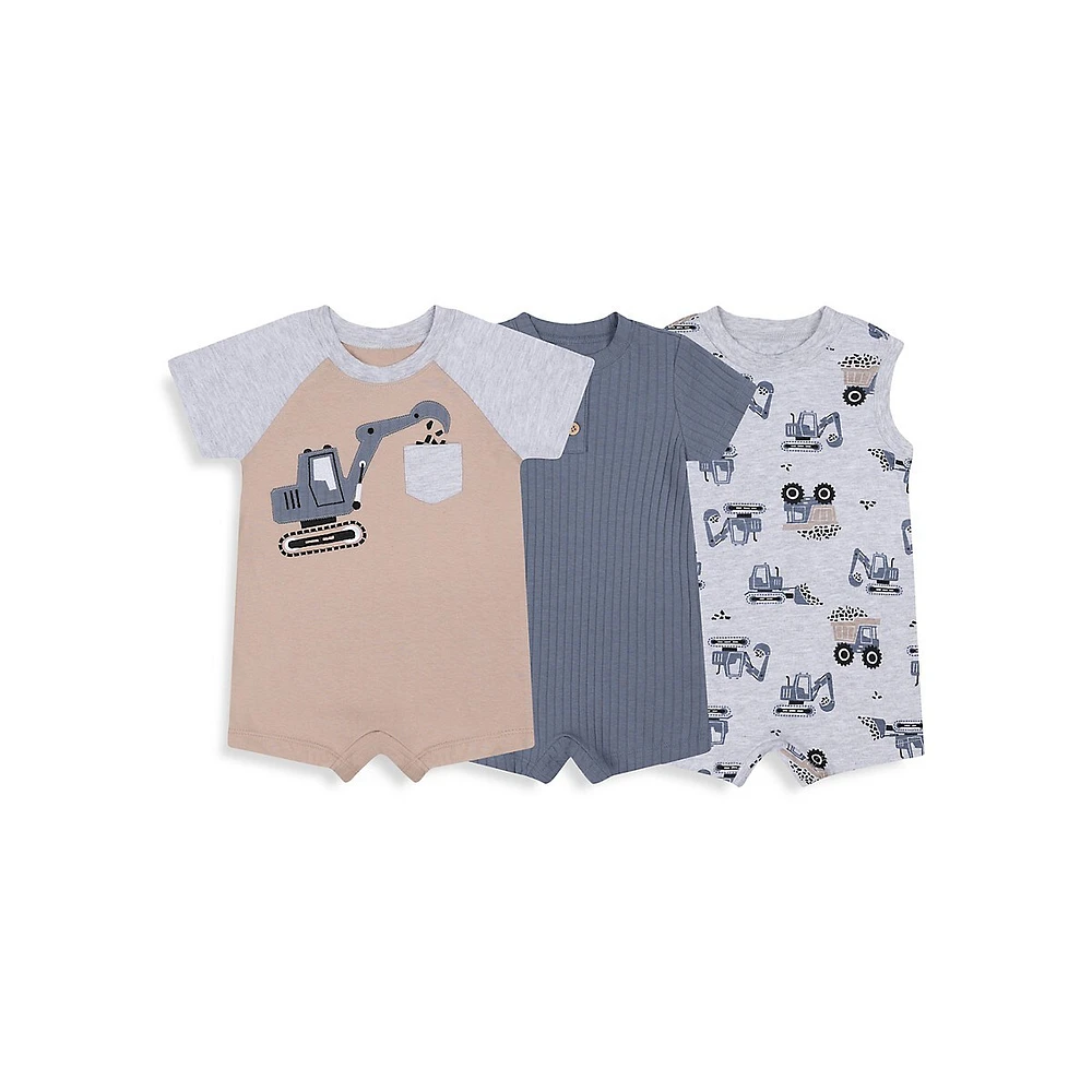 Baby Boy's 3-Piece Romper Set