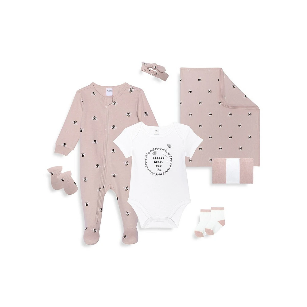 Baby Girl's 9-Piece Bees Gift Set