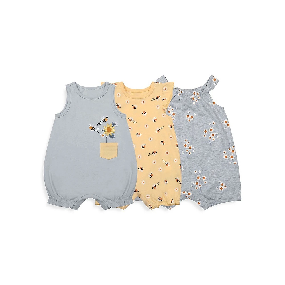 Baby Girl's 3-Pack Rompers