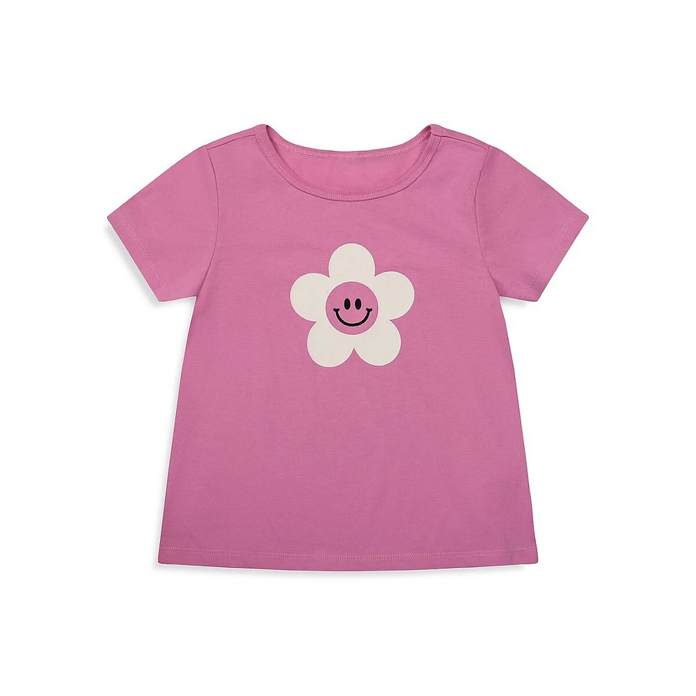 Little Girl's 3-Piece Floral-Print T-Shirt, Skirtall & Headband Set