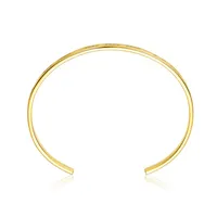 14k Yellow Gold Plating With Cubic Zirconia Cuff Bracelet