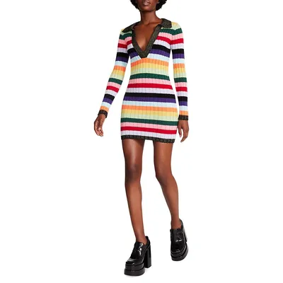 Maelle Striped Sweater Dress