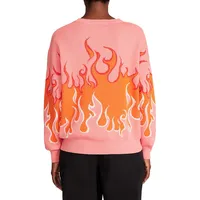 Livia Flame Jacquard Crewneck Sweater